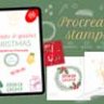 Christmas Procreate Stamps, Xmas Brushes