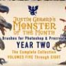 "Monster of the Month - YEAR TWO" Brushes by Justin Gerard