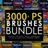 3000 Photoshop Stamp Brushes Bundle