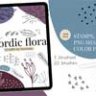 Nordic Scandinavian Floral Procreate stamps set