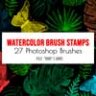 Tropical floral Watercolor Brush stamps