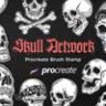 34 Skull Dark Procreate Brushes