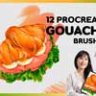 12 Procreate Gouache Brushes