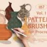 Pattern Brushes For Procreate Vol. 1 - Stripes, Stars, Floral
